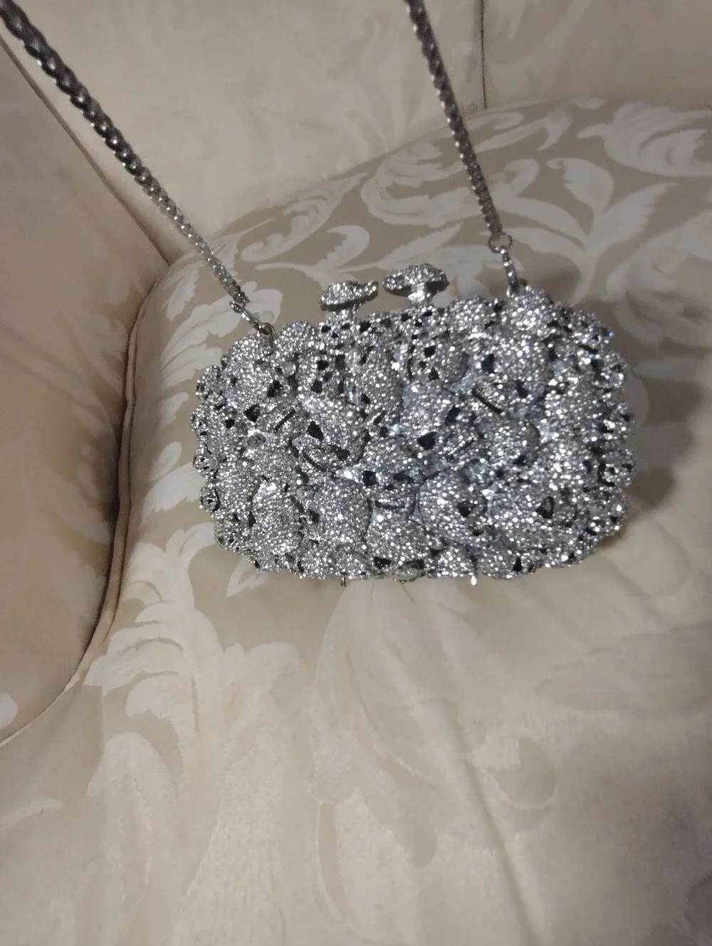 Boutique De FGG Silver Crystal Encrusted Skull Bag! 🔥